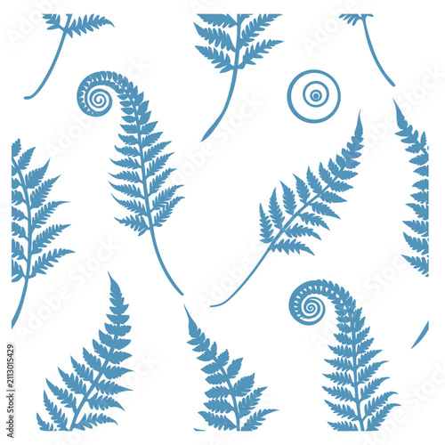Elegant Fern Fronds Line Art Vector Illustration, Botanical Black Outline Foliage Clipart