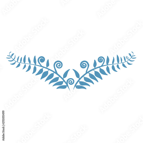 Elegant Fern Fronds Line Art Vector Illustration, Botanical Black Outline Foliage Clipart
