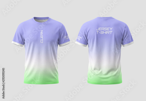 Sports Jersey T Shirt Mockup Front and Back View