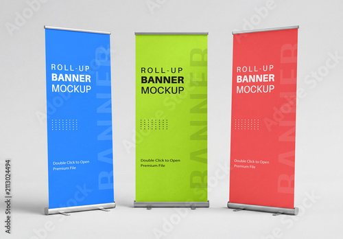 Roll-Up Banner Stand Mockup Set