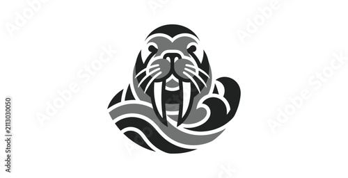 Bild auf Leinwand Stylized Walrus Head Vector Illustration