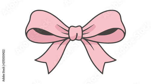 beautiful pink ribbon for decoration over white background