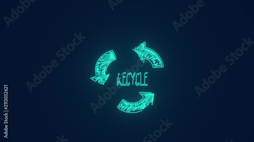 recycle symbol environmental sustainability eco friendly animation