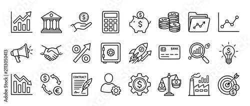 Set of Business and Finance Line Icons