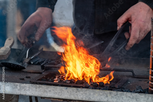 Blacksmith at work during the Ardara Show day