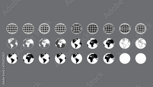 Globe and World Map Icon Set Collection