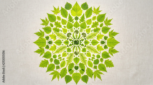 Vibrant botanical pattern with delicate natural web network