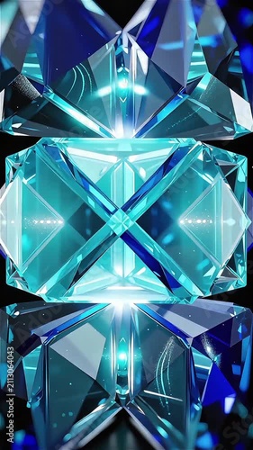 Abstract Quantum Crystal Matrix Glass Technology Background Vertical Loop