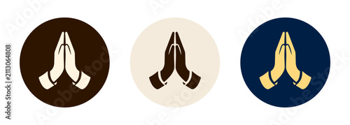 Namaste hands icon symbol representing Indian greeting and respect