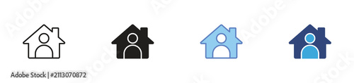 фотографія Home User Icon Set, Resident Profile Symbols, Homeowner Account, Real Estate, Ho