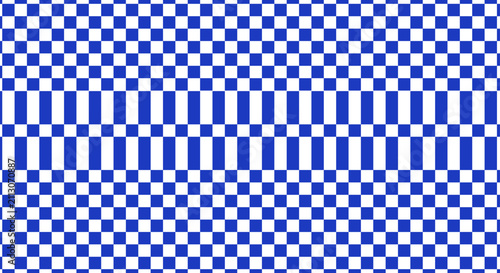 Blue and White Checkered Geometric Seamless Pattern Background. Illustration Vector