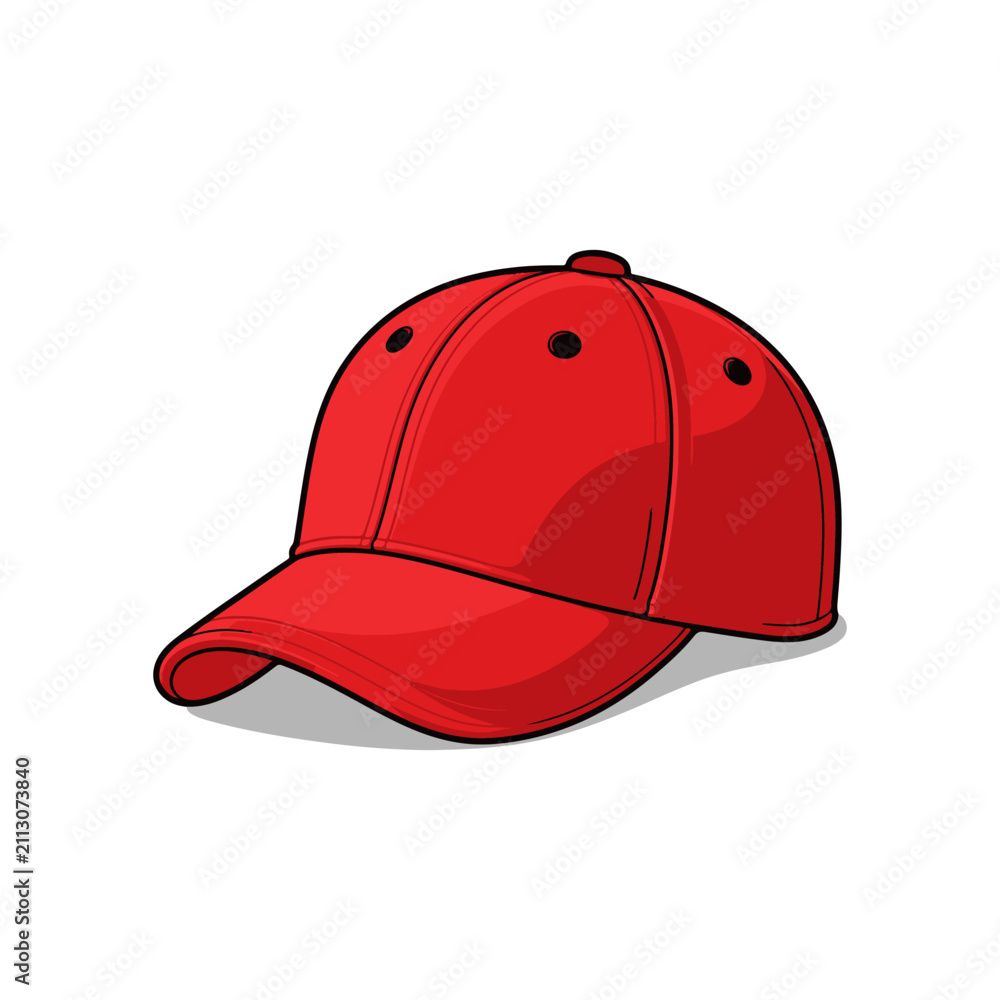Fototapeta premium Red Baseball Cap Vector Illustration