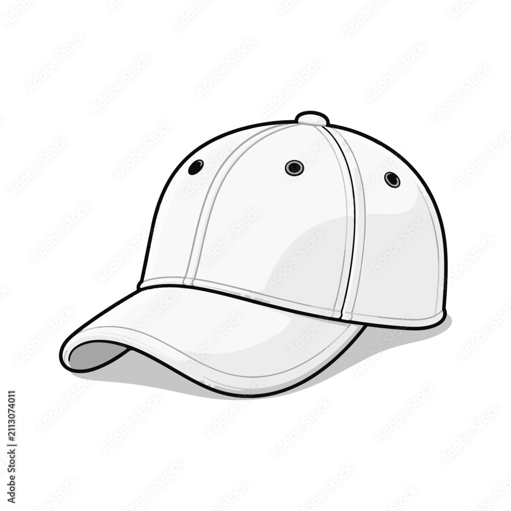 Fototapeta premium White Baseball Cap Vector Illustration