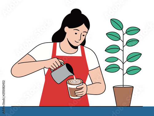 woman watering plants