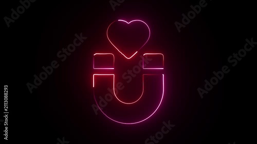 magnet icon. Elements of Scientifics study in neon style icons. Simple icon for websites, web design, mobile app, info graphicsBy rashadaliyev