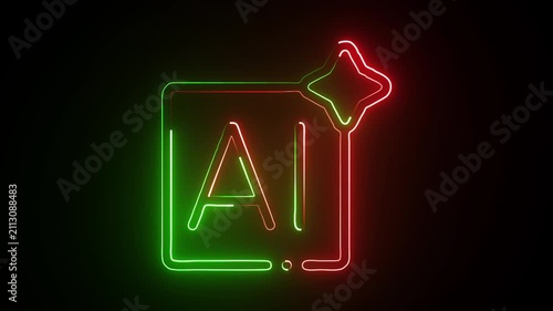 Glowing neon Computing power animation library.Electronical components animated white line icons.Ai hardware, circuit design. Isolated illustrations on dark background. Transition alpha. HD video.