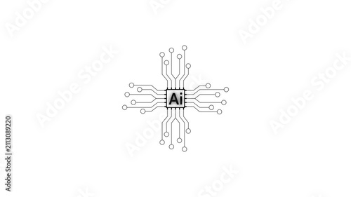 A smart home device with the text AI displayed on its screen, showcasing how AI technology enhances home automation and connectivity