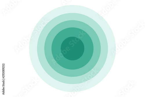 Minimalist Green Concentric Circles Layered Graphic Element Isolated on Transparent Background