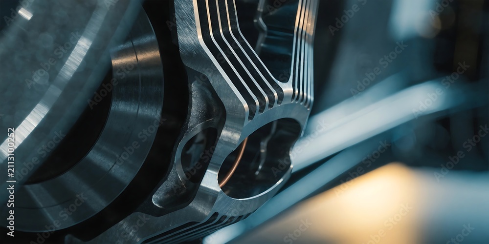 Fototapeta premium Detailed view of a high performance monoblock brake caliper on a modern formula one race car