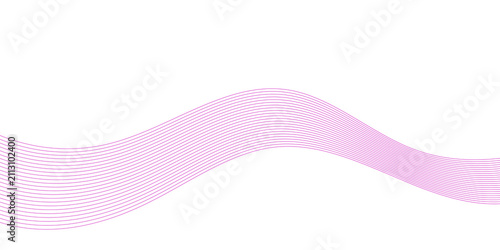 Quadro su tela Abstract magenta curved lines vector wave background set