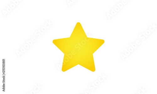 Yellow golden gradient star vector with curved edges for rating and reward