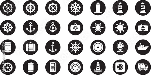 Nautical Icons: A collection of simple ship and sea related symbols