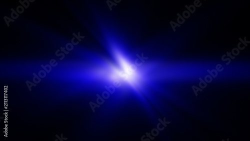 Obraz na płótnie Bright blue light flare emanating from center against dark backdrop symbolizing