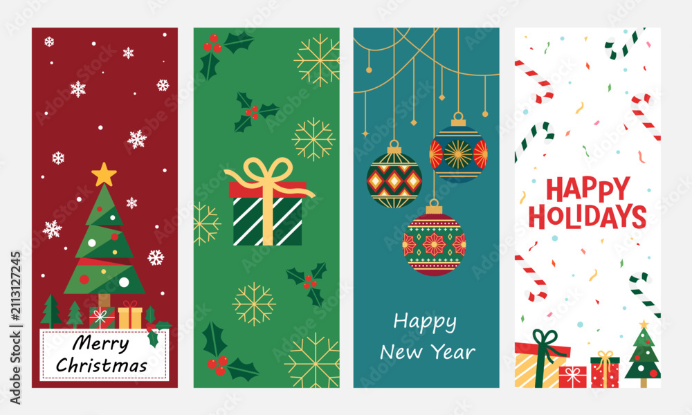 Fototapeta premium Christmas template vector illustration.