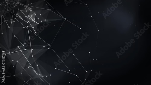 Artificial Intelligence Plexus Network Background with Global Data Connections on Dark Gray Technology Gradient
