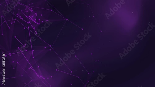Artificial Intelligence Plexus Network Background with Global Data Connections on Purple Technology Gradient