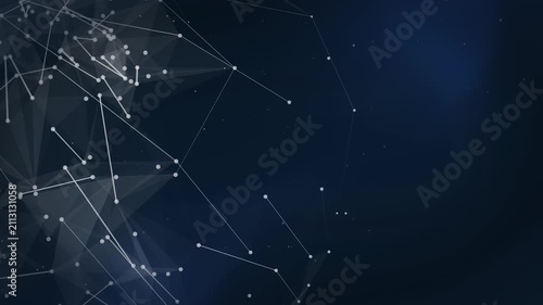 Artificial Intelligence Plexus Network Background with Global Data Connections on Dark Blue Technology Gradient