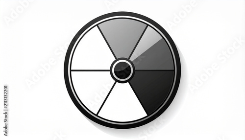 Modern monochrome radar scanner icon with glossy segments for navigation and progress display
