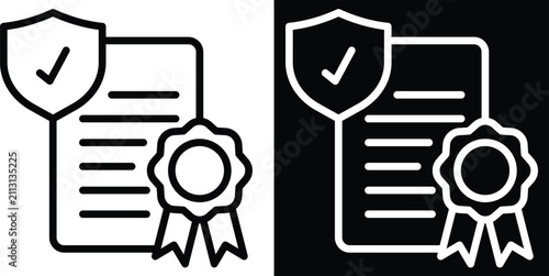 certificate Two-tone version in black and white background