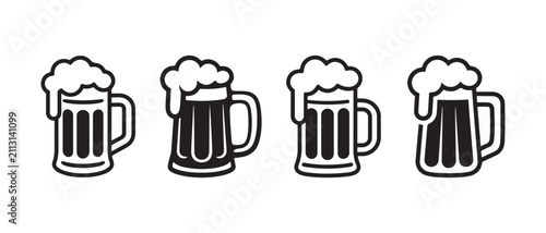 Bild auf Leinwand Beer mug icons set