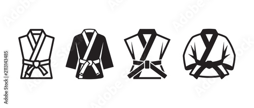 Canvastavla Martial arts uniform icons