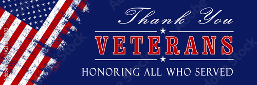 Thank You Veterans - American national holiday - Honoring all who served - Veterans day design - 11th of November - 3D Illustration