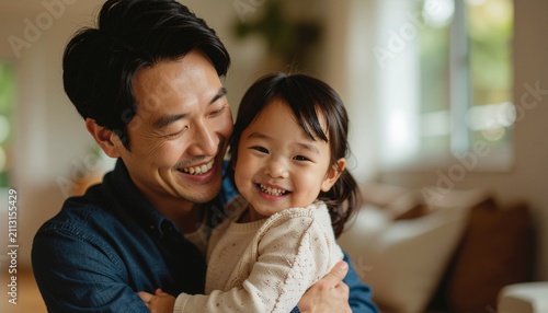 Pediatric psychology portrait demonstrates filial bonding. Close emotional connection exemplifies healthy childhood development, nurturing paternal behavior, and attachment theory