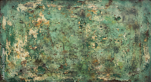 Abstract green grunge textured background with vintage distressed surface creating a natural artistic backdrop for creative design projects