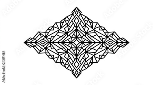 Фотография Intricate Geometric Black and White Pattern Design.