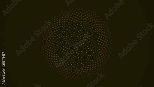 Abstract 4K UHD loop featuring a glowing yellow phyllotaxis sacred-geometry pattern breathing in radial symmetry with cinematic depth. Ideal for screen saver, trance. 4K UHD.