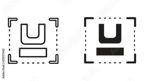 Konstfotografi Minimalist Underline Text Formatting Icon Set Featuring Letter U Inside A Square
