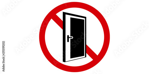 Konstfotografi A prohibition sign graphic featuring a door icon isolated on a transparent backg
