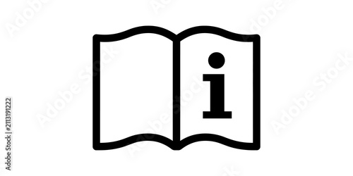 Canvas Print Minimalist information icon featuring an open book symbol with an info letter i