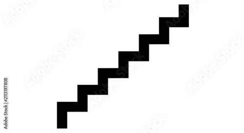 A simple black staircase silhouette isolated on a white background