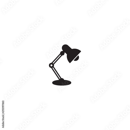 Black desk lamp icon for office study or reading light