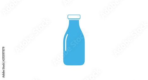 A simple blue icon representing a glass bottle for dairy or liquid products