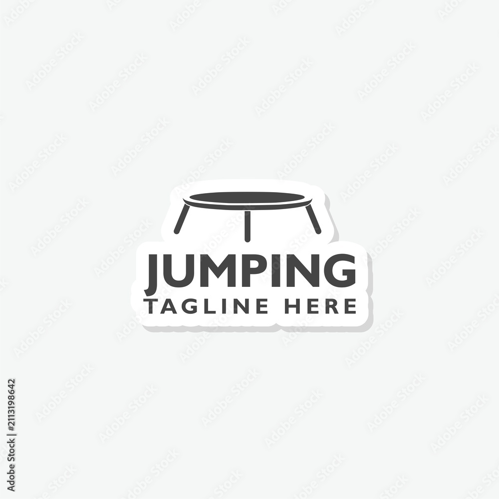 Obraz premium Jumping Trampoline logo sticker isolated on gray background