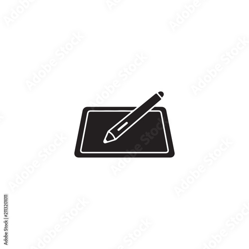 Graphic tablet and pen icon for digital design work