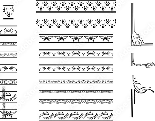 graphic elements for page design, seamless border, lace