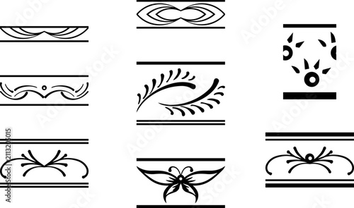 graphic elements for page design, seamless border, lace
